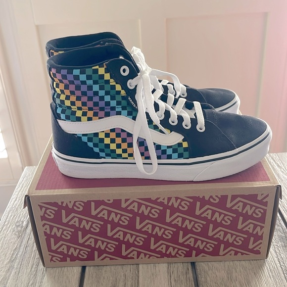 Vans Filmore high top multi colored  mini check - Picture 1 of 8